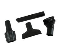 Distri+ - Lot de 4 Accessoires universels pour aspirateur ø 32-38 mm - suceur Long Plat + Brosse Ronde + suceur Triangulaire + Adaptateur - Compatible avec Nilfisk, Karcher, Bosch, Miele, Rowenta…