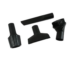 Distri+ - Lot de 4 Accessoires universels pour aspirateur ø 32-38 mm - suceur Long Plat + Brosse Ronde + suceur Triangulaire + Adaptateur - Compatible avec Nilfisk, Karcher, Bosch, Miele, Rowenta…
