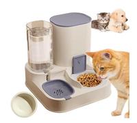 Distributeur 2 en 1 croquettes et eau pour chat - 2,2L nourriture + 1,3L eau, bol inox, bleu