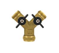 Distributeur 2 voies AquaCraft 1001000146 avec 2- Kugelhähne 2000 " AG x 3/4" IG, laiton