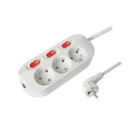 Distributeur - 3 Sorties, câble de 1,5 m, conducteur en cuivre de 1,5 mm², 3 interrupteurs de 16 A, idéal pour Une Utilisation électrique sûre et Efficace.