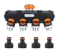 Distributeur 4 Voies, Séparateur de Tuyau, Débit d'eau Réglable et Verrouillable Distributeur pour l'irrigation 3/4'' Connecteur