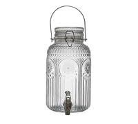 Distributeur à boisson 4L en verre décor vitraux avec robinet - - ALTOBUY Transparent