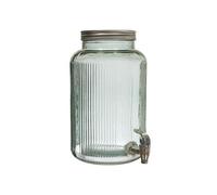 Distributeur à boisson 5L en verre bleuté avec robinet - -