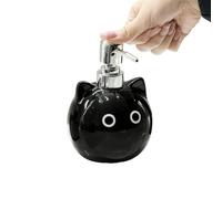 Distributeur à pompe - Bouteilles de savon vides pour les mains | Légères et anti-gouttes | Céramique Chat noir vide | Conteneurs à pompe rechargeables pour shampooing, tonifiant corporel, gel douche