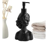 Distributeur à Savon Élégant Flacon en Forme de Fille aux Yeux Bandés | Distributeur de Shampooing Salle de Bain Pour Gel Douche Après-Shampooing Maison Appartement Dortoir Noir