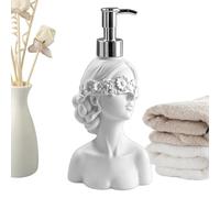 Distributeur à Savon Liquide Forme de Fille aux Yeux bandés décorative | Distributeur de Shampooing Salle de Bain Pour après-shampooing, gel douche, shampooing, maison, dortoir et coi Blanc