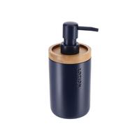 Distributeur à Savon ou Lotion en résine Bleu Marine et Bambou 280 ML - TENDANCE