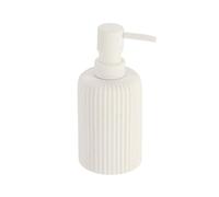 Distributeur à Savon ou Lotion en résine striée Blanc Mat 230 ML - TENDANCE