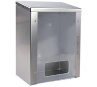 Distributeur acier inox, fenêtre plexi, argent