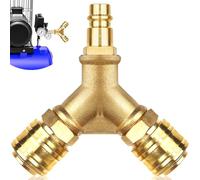 Distributeur Air Comprimé 2 Voies, Raccord Air Comprimé Laiton 1/4 NW 7.2 Connecteur Tuyau Fileté avec 2 Raccords, Accessoires Connecteurs Entièrement Assemblé & Prêt Emploi & Durables