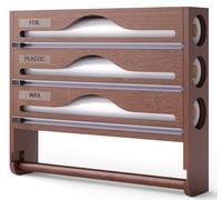 Distributeur Aluminium Et Film Alimentaire avec Porte Cuisine, Distributeur Film Alimentaire avec Coupeur, Derouleur Papier Alimentaire Film, Alu, Papier De Cuisson D,Three-Gang