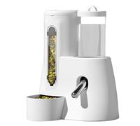 Distributeur automatique 2 en 1 pour hamster - Pas de récipient d'aliments goutte à goutte - Avec design boule - Pour chinchilla Gerbbit - Accessoires de cage pour animaux de compagnie