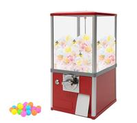 Distributeur automatique à pièce, distributeur de bonbons de comptoir avec clés, distributeur de capsules/200 boules et 100 jetons, pour magasins de jeux de détail red