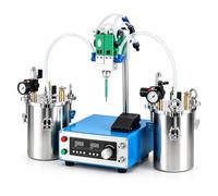 Distributeur automatique colle AB double liquide,for vernis,colle | Machine remplissage colle AB,réservoir sous pression 2×1L,pédale support,libération gel chronométrée,4 Modes fonctionnement