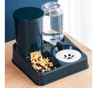 Relaxdays Distributeur d’eau et de croquettes Duo automatique pour chiens et chats Bouteille 4 L Gris