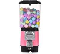 Distributeur Automatique De Bonbons, Jouet, À Pièces, avec Boules Vides Et Jetons en Acier Inoxydable, Surprises Et Souvenirs D'enfance, for Magasins De Jeux(Pink)