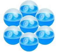 Distributeur automatique de capsules rondes vides bleu translucide 7 pièces 9,9 cm - Capsules pour machine à gomme, cadeaux d'anniversaire - Fournitures d'artisanat - Recharges de machine à griffes