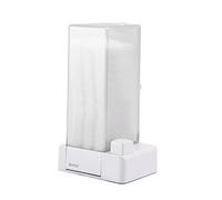 Distributeur automatique de coton pour cosmétiques, organiseur de coton carré, amovible, résistant à la poussière, distributeur automatique pratique pour lingettes à ongles non pelucheuses (blanc)