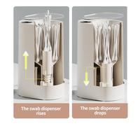 Distributeur automatique de cotons-tiges - Organiseur de rangement intelligent rechargeable de 6,1 pouces pour salle de bain, chambre, voyage, hôtel, soins infirmiers, récipient tactile moderne, blanc