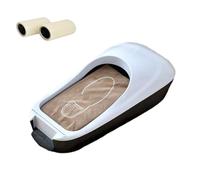 Distributeur automatique de couvre-chaussures, machine portable pour film pour chaussures + 2 rouleaux de membrane pour chaussures, distributeur de surchaussures jetables(White A)