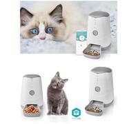 Distributeur automatique de croquettes connecté - LIVOO - Wifi 3.7 L - Blanc - Programmable - Pour chat et chien