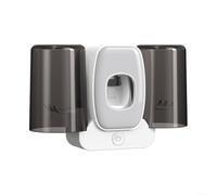 Distributeur automatique de dentifrice et support presseur pour support mural de salle de bain, conçu pour économiser du dentifrice et garder le comptoir de la salle de bain encombré (blanc)