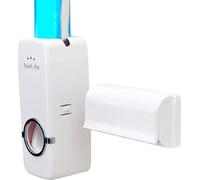 Distributeur automatique de dentifrice Suspension de 5 brosses à dents Presse-dentifrice avec support anti-poussière pour brosse à dents pour la maison Blanc