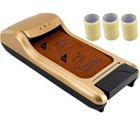 Distributeur Automatique de Films Jetables pour Chaussures, à PéDale avec 3 Rouleaux de Film de Recharge pour la Maison, le Bureau Et L'Usine(3-khaki)