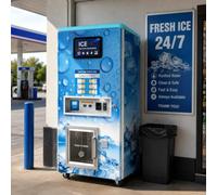 Distributeur automatique de glace, distributeur de glace commercial 24 | Fabrication automatisée de glace, stockage, ensachage et distribution avec des options de paiement flexibles pour une
