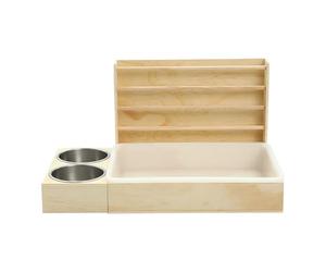 Distributeur automatique de nourriture avec 1 à 6 repas, calendrier d'alimentation personnalisé pour chats et chiens, alimentation électrique, double verrouillage, foin en bois pour