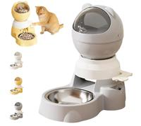Distributeur automatique de nourriture avec alimentation par gravité et bouton poussoir - Distributeur de friandises interactif avec capacité de 1,5 l - Deux modes d'utilisation (gris)