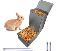 Distributeur automatique de nourriture en acier inoxydable 304 pour cage d'animaux de compagnie, mangeoire à gravité pour lapins, oiseaux, chinchillas, furets et autres petits animaux