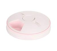 Distributeur automatique de nourriture humide pour chat ou petit chien avec minuterie numérique pour nourriture humide ou sèche pour animaux de compagnie 6 carrousel de repas 6 grilles (rose)
