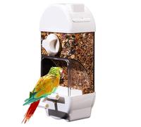 Distributeur Automatique de Nourriture pour Chat, Mangeoire Automatique for Oiseaux - Distributeur d'eau for, récipient à Eau for | Transparente Intelligente for perruches en Forme de Maison(Beige)
