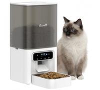 Distributeur automatique de nourriture pour chat PawHut, distributeur de nourriture pour chat de 4,5 L avec minuterie pouvant programmer jusqu'à 6 repas par jour, enregistreur vocal de 10 secondes,