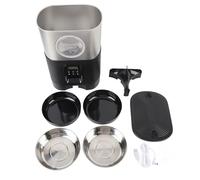 Distributeur Automatique de Nourriture pour Chats 5L, 2 Bols, INOX, Fenêtre Visible - Programmation Quantitative, Alimentation Régulière, pour Deux Chats (Noire)