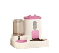 Distributeur Automatique de Nourriture pour Chats, Ce Distributeur Combine Nourriture et Eau en Un Seul Appareil, arbore Adorable Motif de Chat(Pink)