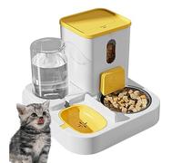 Distributeur Automatique de Nourriture pour Chats, Distributeur Automatique de croquettes for Chien et Chat, avec Grande capacité(Yellow)