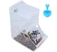 Distributeur automatique de nourriture pour hamster - Grande capacité - Transparent - Convient pour hamsters, cochons d'Inde, perroquets (400 ml) - Avec 1 cuillère