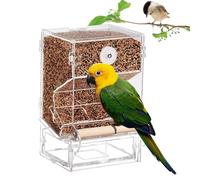 Distributeur automatique de nourriture pour oiseaux - Perroquet transparent et anti-fuite | Fonction No Chaos Récipient de nourriture durable pour différentes espèces d'oiseaux, sûr sans désordre