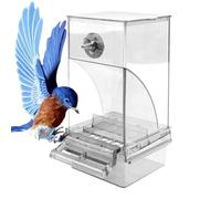 Distributeur automatique de nourriture pour oiseaux - Récipient transparent pour mangeoires pour oiseaux - En acrylique - Avec deux compartiments à suspendre - Accessoires pour cages à oiseaux