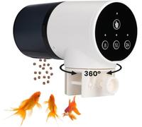 Distributeur Automatique de Nourriture pour Poissons - 200 ML, écran LCD, programmable en Mode manuel/8h/12h/24h, Support Rotatif à 360°, contrôle par Bouton et système de Fixation Stable