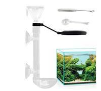Distributeur automatique de nourriture pour poissons d'aquarium - Avec ventouse - Doseur télescopique avec alignement clair pour tortues, étang et alimentation