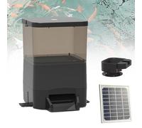 Distributeur Automatique De Nourriture pour Poissons De Bassin,d'une Capacité De 4/10 L Et RéGlable avec Minuterie pour Les Vacances,Les W nds Ou Une Utilisation Quotidienne(Black,10L)