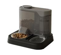 Distributeur Automatique De Nourriture pour Poissons - Distributeur de Croquettes et d'eau pour Animaux - 2-en-1 Séparation Aliments Secs & Humides pour Vacances, Voyage, Maison