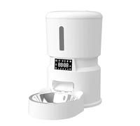 Distributeur automatique de nourriture sèche pour animaux de compagnie, 4 L avec minuterie de repas et appel vocal, double alimentation pour chats et chiens, ensemble de 1 à 5 repas par jour