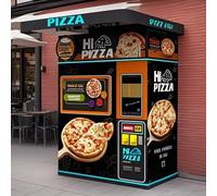 Distributeur automatique de pizza entièrement automatique avec grand écran tactile, pizza en libre-service rapide pour salle à manger dans un aéroport, métro, université, campus