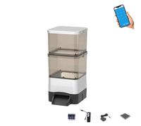 Distributeur automatique de poissons, capacité de 4 L/10 L/20 L, distributeur de rationnement chronométré avec écran LCD pour étangs et aquariums extérieurs