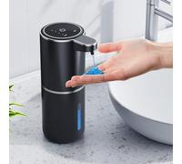 Distributeur automatique de savon liquide, 380 ml, support mural, 4 vitesses, réglable, rechargeable par USB, avec détecteur de mouvement infrarouge pour salle de bain, cuisine, bureau